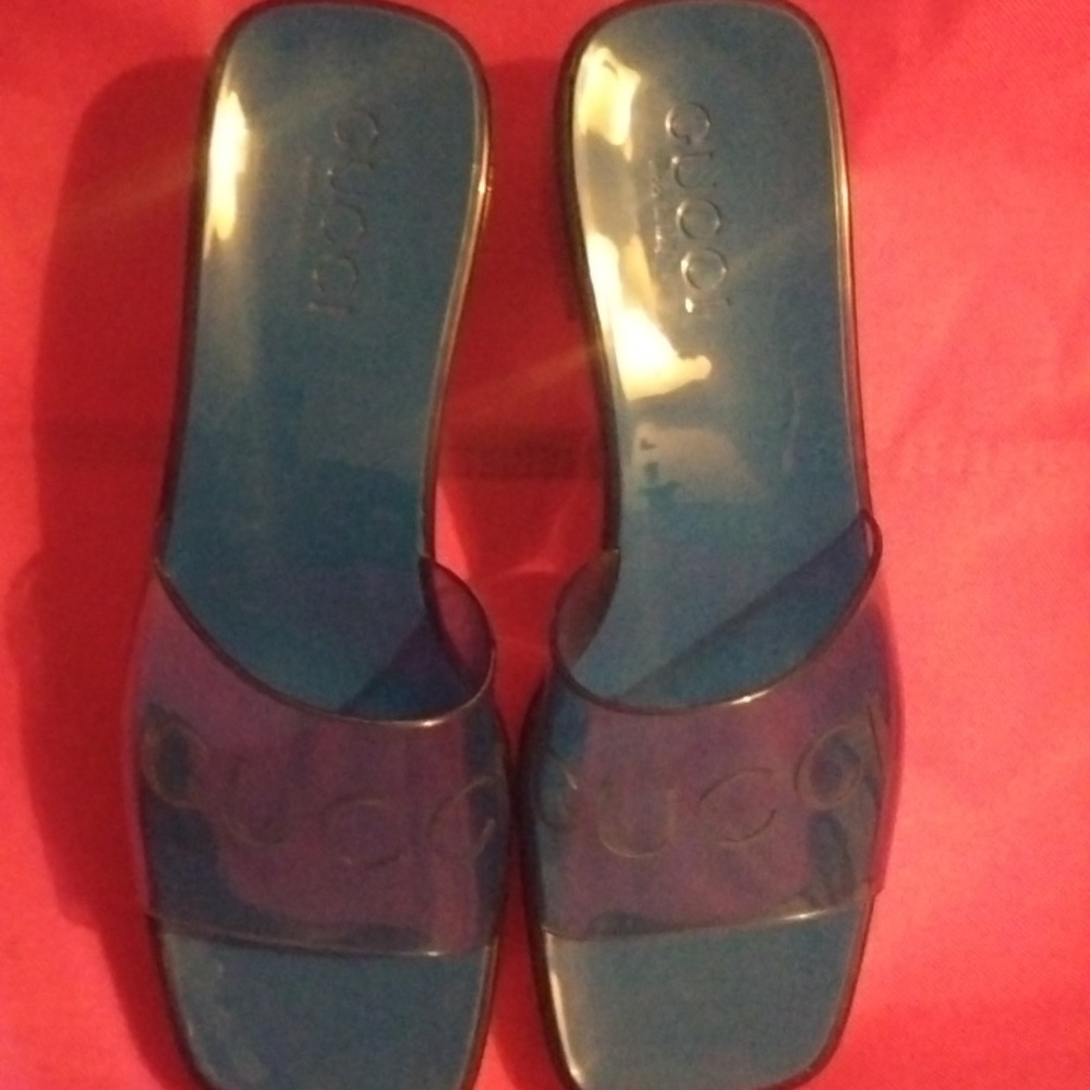 Blue Women's Slide Sandals - Jelly Slip-On.
